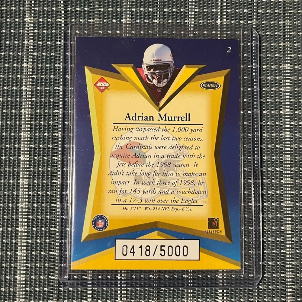 Num: 0418/5000 Adrain Murrell 🏈 Edge NFL Football Sports Trading Card #2, Qty 1